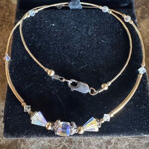 Vintage Gold Crystal Choker Necklace